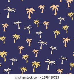 Coconut palm tree. Tropical vector Seamless pattern