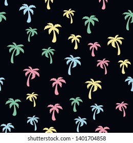 Coconut palm tree. Tropical vector Seamless pattern