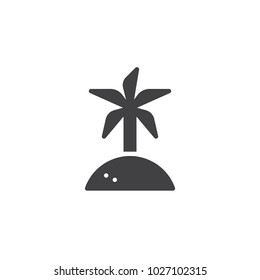 Coconut palm tree vector icon. filled flat sign for mobile concept and web design. Island travel simple solid icon. Symbol, logo illustration. Pixel perfect vector graphics