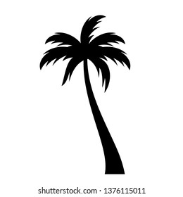 Coconut palm tree vector icon on white background