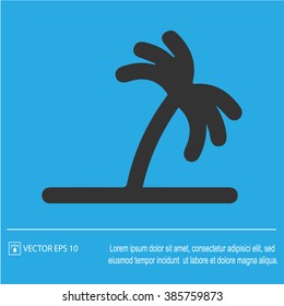 Coconut palm tree vector icon EPS 10. Summer holiday simple isolated silhouette symbol sign.