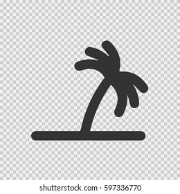 Coconut palm tree vector icon eps 10. Summer holiday simple silhouette  symbol on transparent background.
