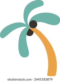 Ilustración vectorial de palmera de coco
