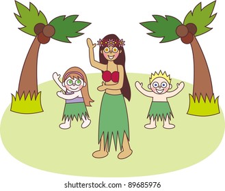 Coconut palm trees