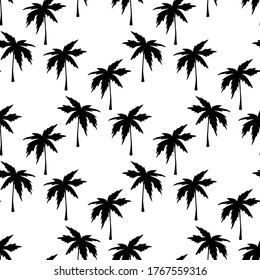 Coconut palm trees seamless pattern. Tropical  background