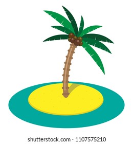 Coconut palm. Vector illustration of a logo, coconut palm icon. Emblem of a tropical palm tree.