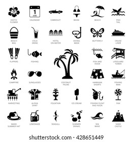 Coconut Palms Icons Set