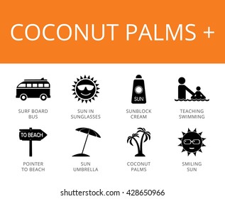 Coconut Palms Plus Icons Set