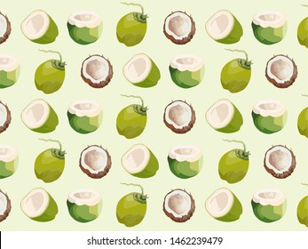 Coconut Pattern, Beige Background print