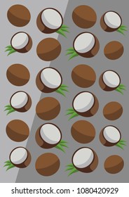 Coconut pattern illustration - great for thematic walls etc. 