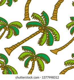 Coconut Pattern Seamless Vector Template