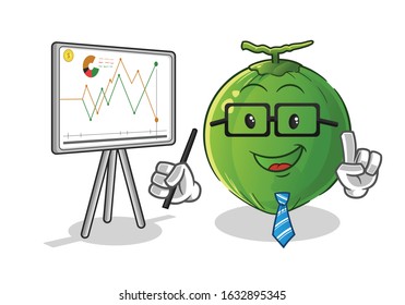coconut percentage of shares, sales, and finance cartoon. cute chibi cartoon mascot vector