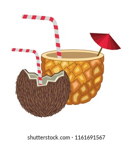 coconut and pineapple cocktails