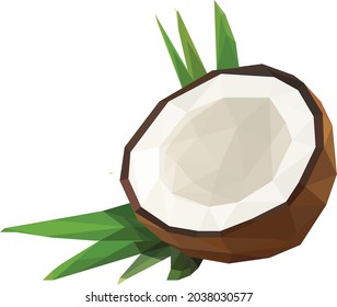 Coconut Polygonal Art Vector Illustration