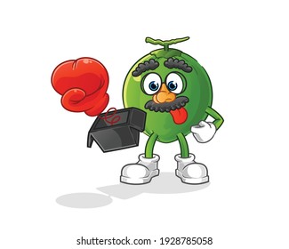 coconut prank with glove in box cartoon. cartoon mascot vector