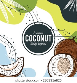 Diseño de envases de productos de coco en un estilo moderno