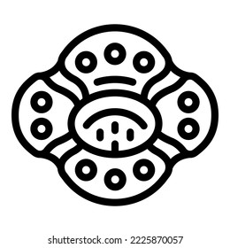 Coconut rafflesia icon outline vector. Flower plant. Orchid park