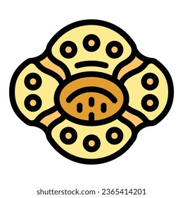 Coconut rafflesia icon outline vector. Flower plant. Orchid park color flat