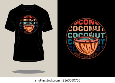 Coconut retro vintage t shirt design