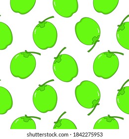 Coconut seamless pattern design. Coconut fruit pattern background. Fruit seamless pattern isolated.