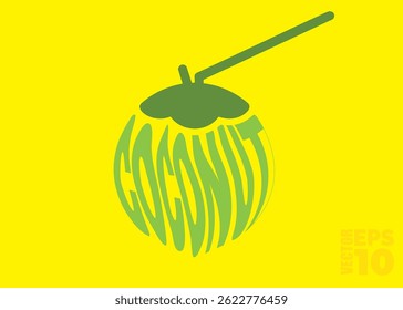 Coconut shape Typography Vector illustration