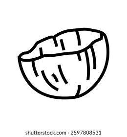 coconut shell sustainable beauty line icon vector. coconut shell sustainable beauty sign. isolated contour symbol black illustration