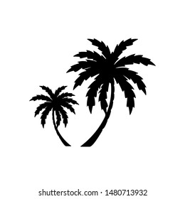 coconut silhouette icon logo inspiration, black on white smooth vector illustration