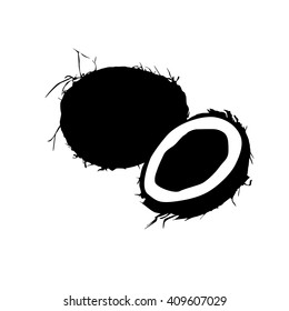 coconut silhouette on a white background
