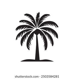 coconut silhouette vector art, logo, icon design black and white 