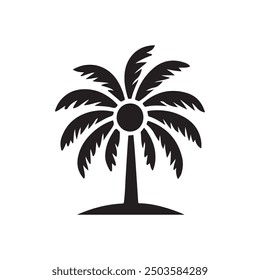 Arte vectorial de la silueta del coco, logotipo, diseño del icono blanco y negro 