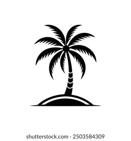 coconut silhouette vector art, logo, icon design black and white 