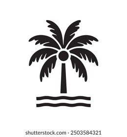 Kokosnuss Silhouette, Vektorgrafik, Logo, Symboldesign schwarz-weiß 