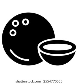 Coconut silhouette vector isolated on a white background.
