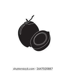 coconut silhoutte vector art design illustration