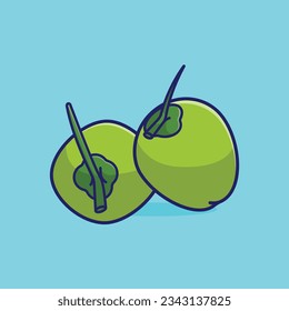 Coconut cartografía simple ilustración vectorial fruta concepto de naturaleza icono aislado