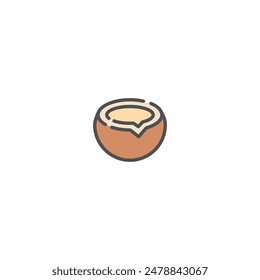 Coconut simple Vector Color Line Icons.