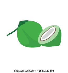 Coconut simple vector isolated object. Passion fruit logo. Healthy food.Vector illustration