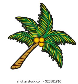 coconut skew tree vector symbol isolated