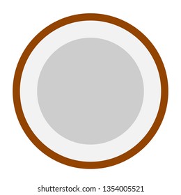 Coconut slice flat icon design. Vector illustration