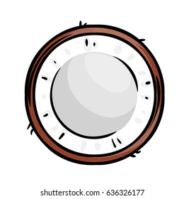 Coconut slice flat icon design. Vector illustration