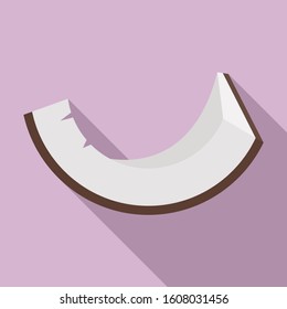 Coconut slice icon. Flat illustration of coconut slice vector icon for web design