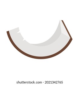 Coconut slice icon. Flat illustration of coconut slice vector icon isolated on white background