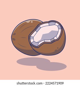 Coconut slice illustration vector file