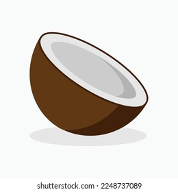 Coconut Sliced Icon.  Copra,  Dried Coconut Kernels.