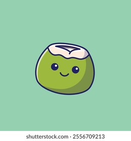 Coconut smile face mascot cartoon illustration