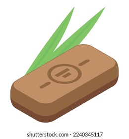 Coconut soap icon isometric vector. Cosmetic cream. Ad oil