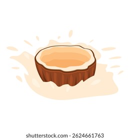 Coconut splashing into refreshing coconut milk, perfect for summer drinks and healthy lifestyles
