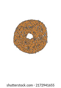Coconut Sprinkled Doughnut Vector Art