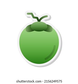 Coconut sticker icon, Vector, Illustration.