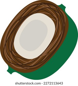 coconut stylized vector art pina colada